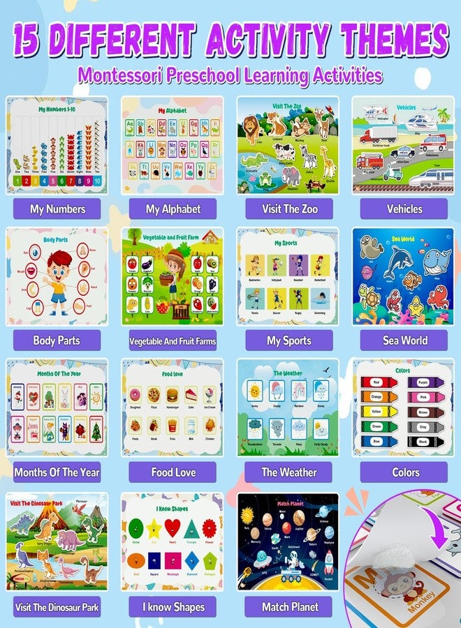 Websonaw Busy Book for Toddlers 3+, Preschool Learning Activities with 30 Themes Prek Preschool Workbooks, Montessori Educational Learning Toys Activity Books for Christmas Birthdays Gifts Boys Girls - Image 2
